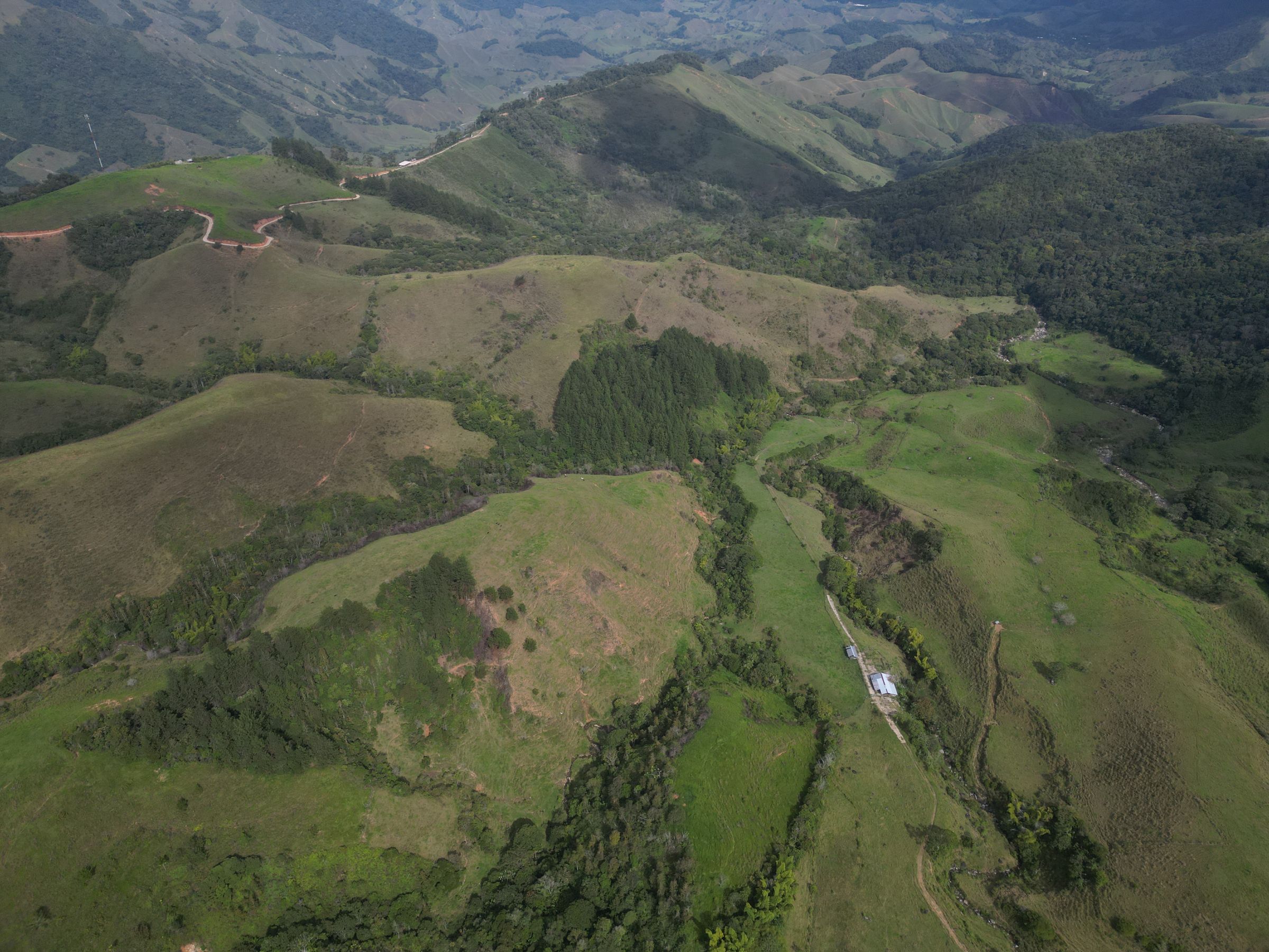 Aerial view of Monte Plata Farms cattle ranch in Colombia